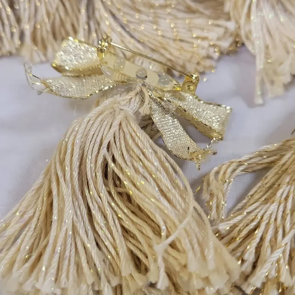 Yarn angel gold halo & flower Metallic Craft project w/6 angels & extra supplies
